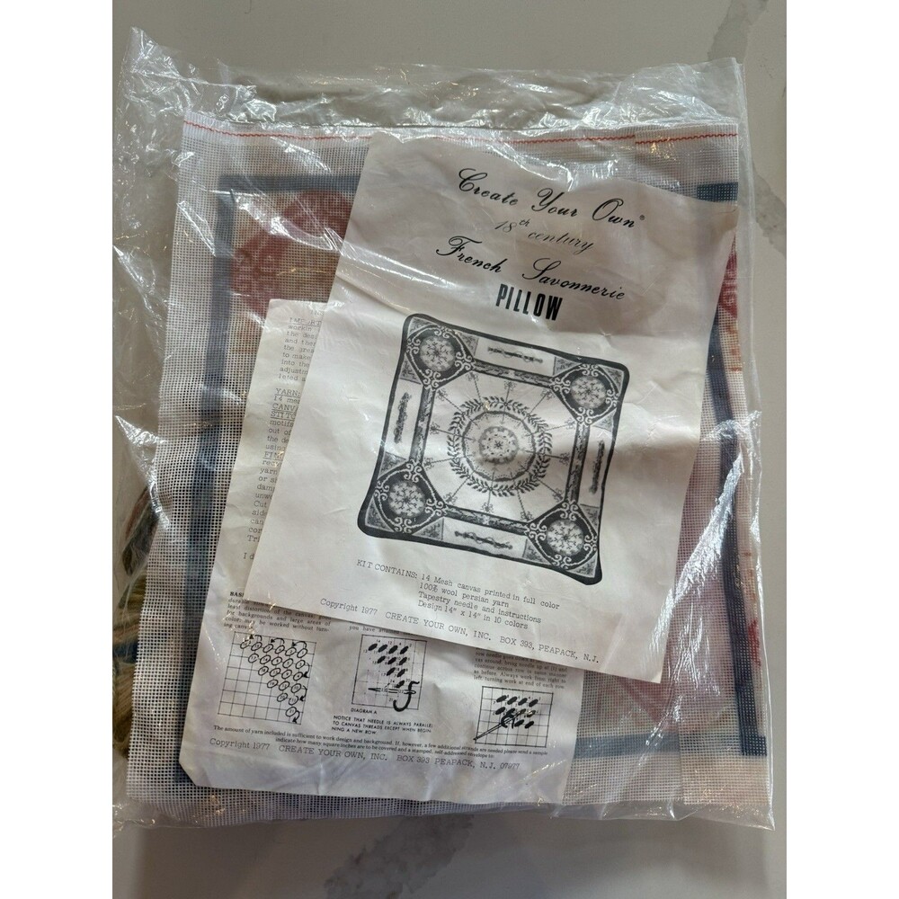Create Your Own French Savonnerie Pillow Vtg SEALED Cross Stitch Needlepoint